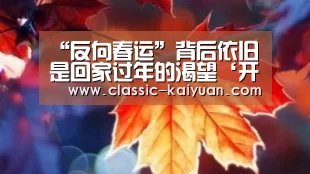 “反向春运”背后依旧是回家过年的渴望‘开元棋牌app’(图1) 开元棋牌app